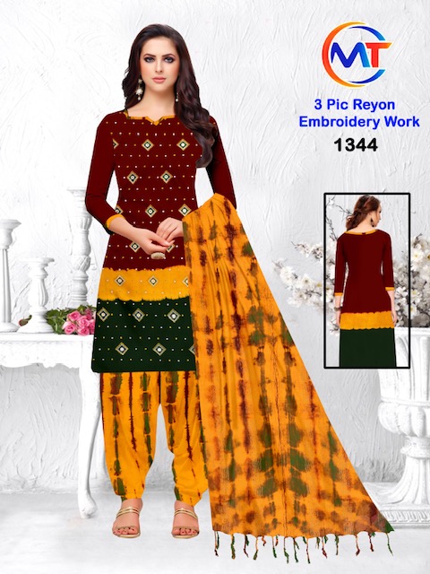 MT Rayon Embroidery Work Rayon Exclusive Designer Dress Material